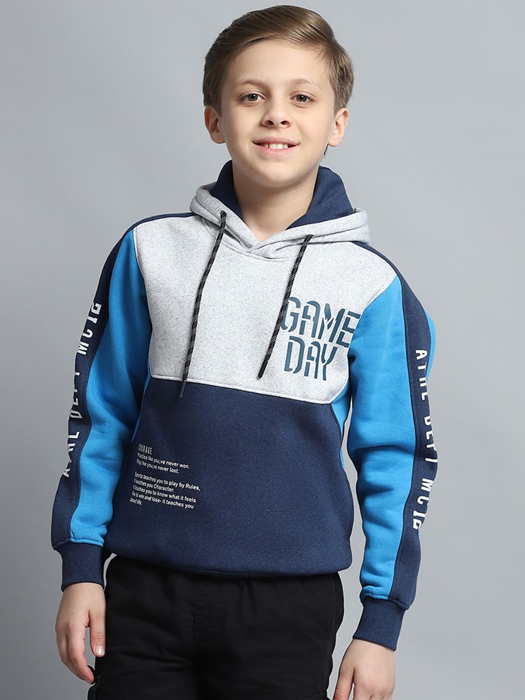 

Monte Carlo Boys Printed Hooded Tracksuits, Navy blue