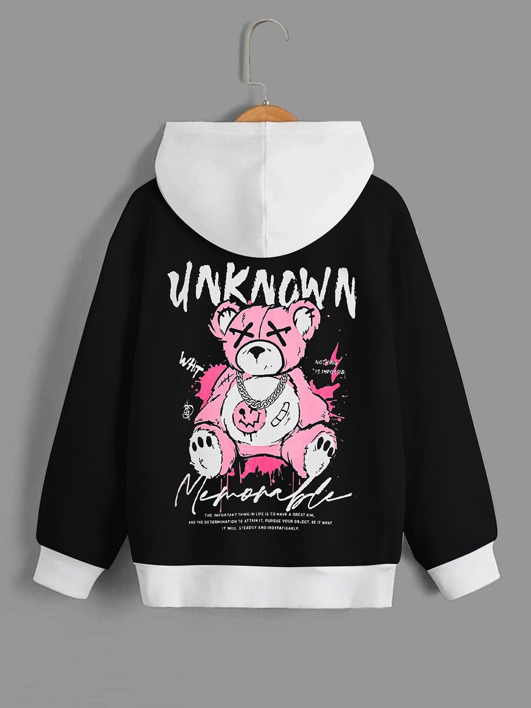 

Dagcros Boys Printed Hooded Sweatshirt, Black