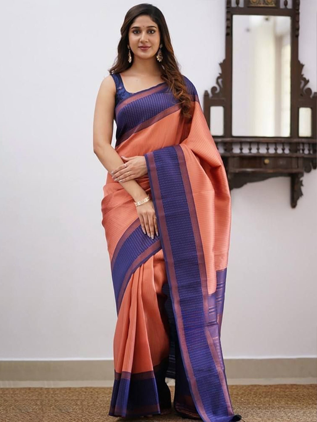 

Upalksh Woven Design Zari Pure Cotton Kota Saree, Pink