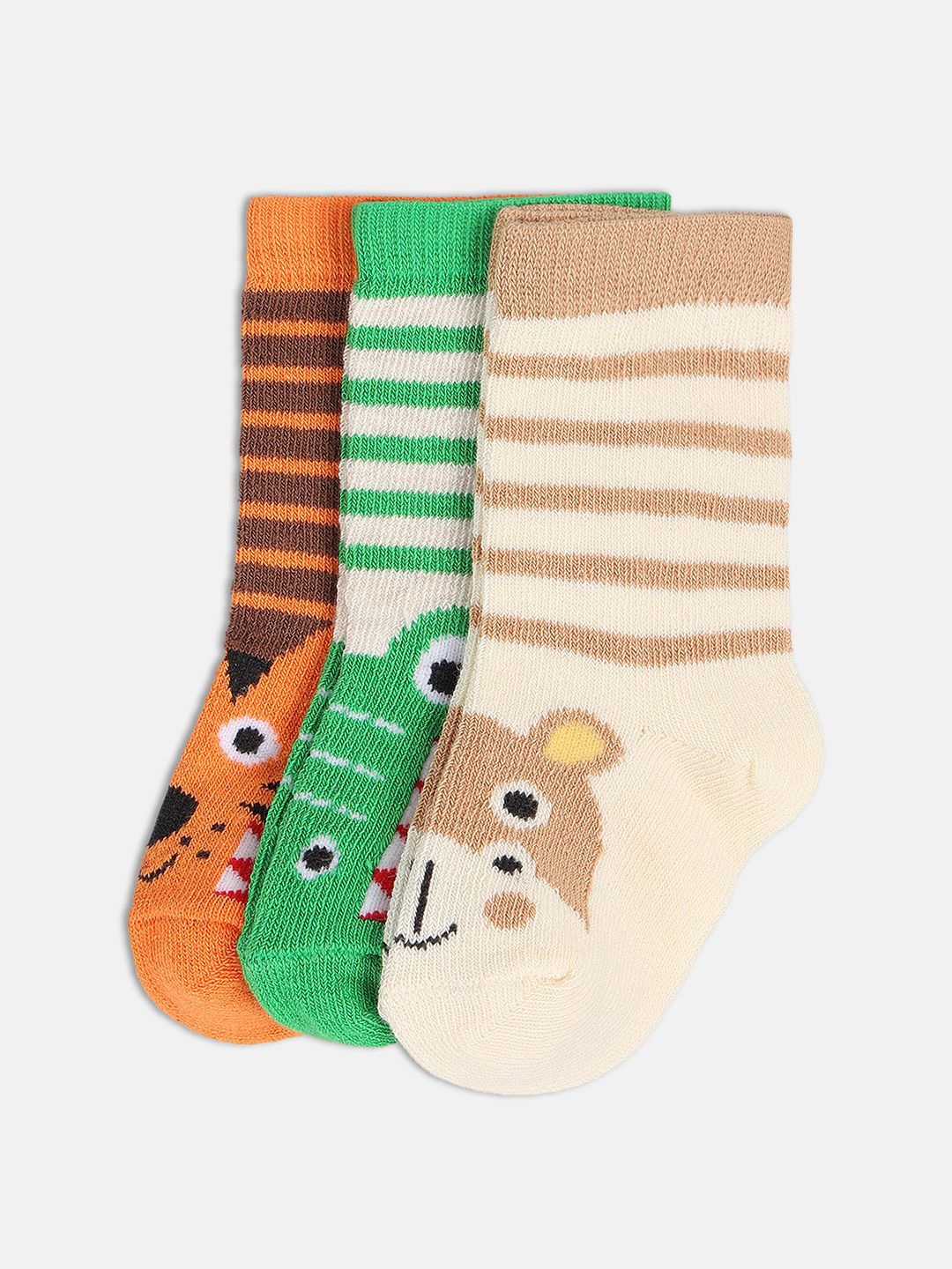 

MINI KLUB Boys Pack Of 3 Printed Ankle-Length Socks, Green