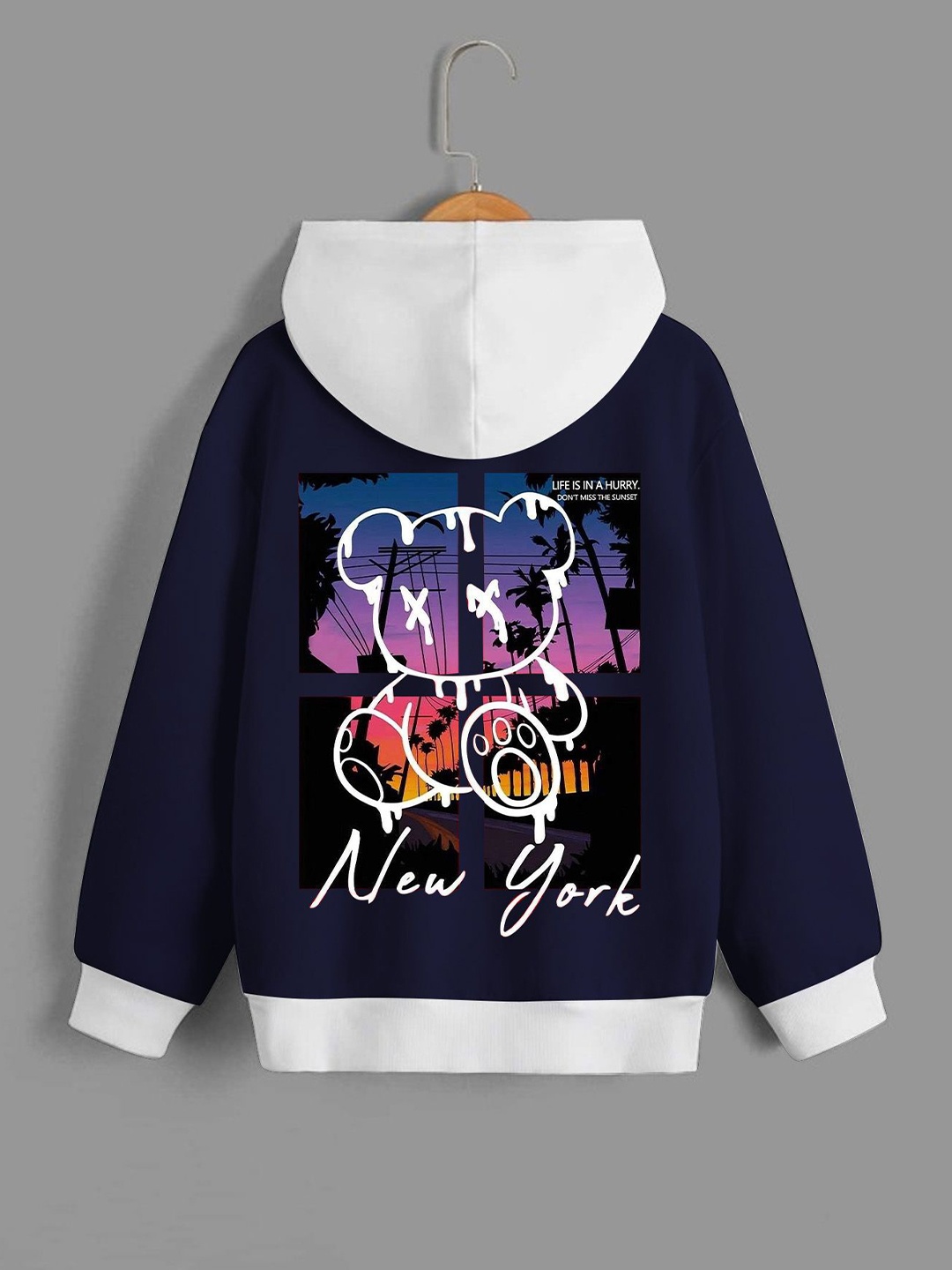 

Dagcros Boys Printed Hooded Sweatshirt, Blue