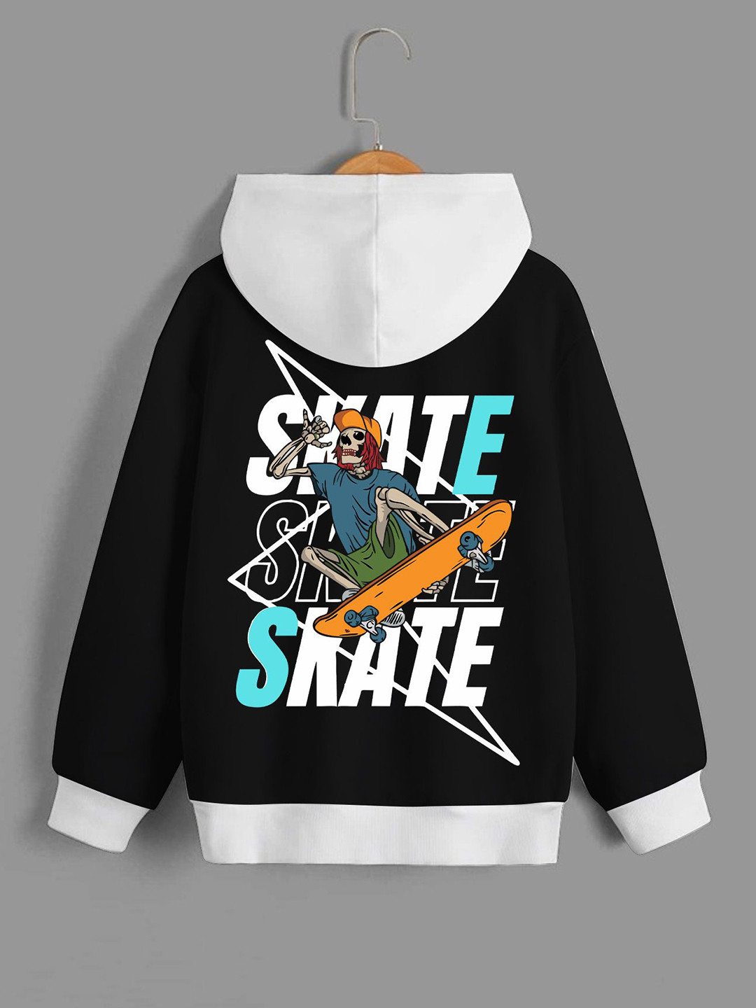 

Dagcros Boys Printed Hooded Sweatshirt, Black