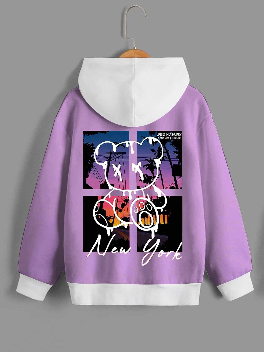

Dagcros Boys Printed Hooded Sweatshirt, Purple