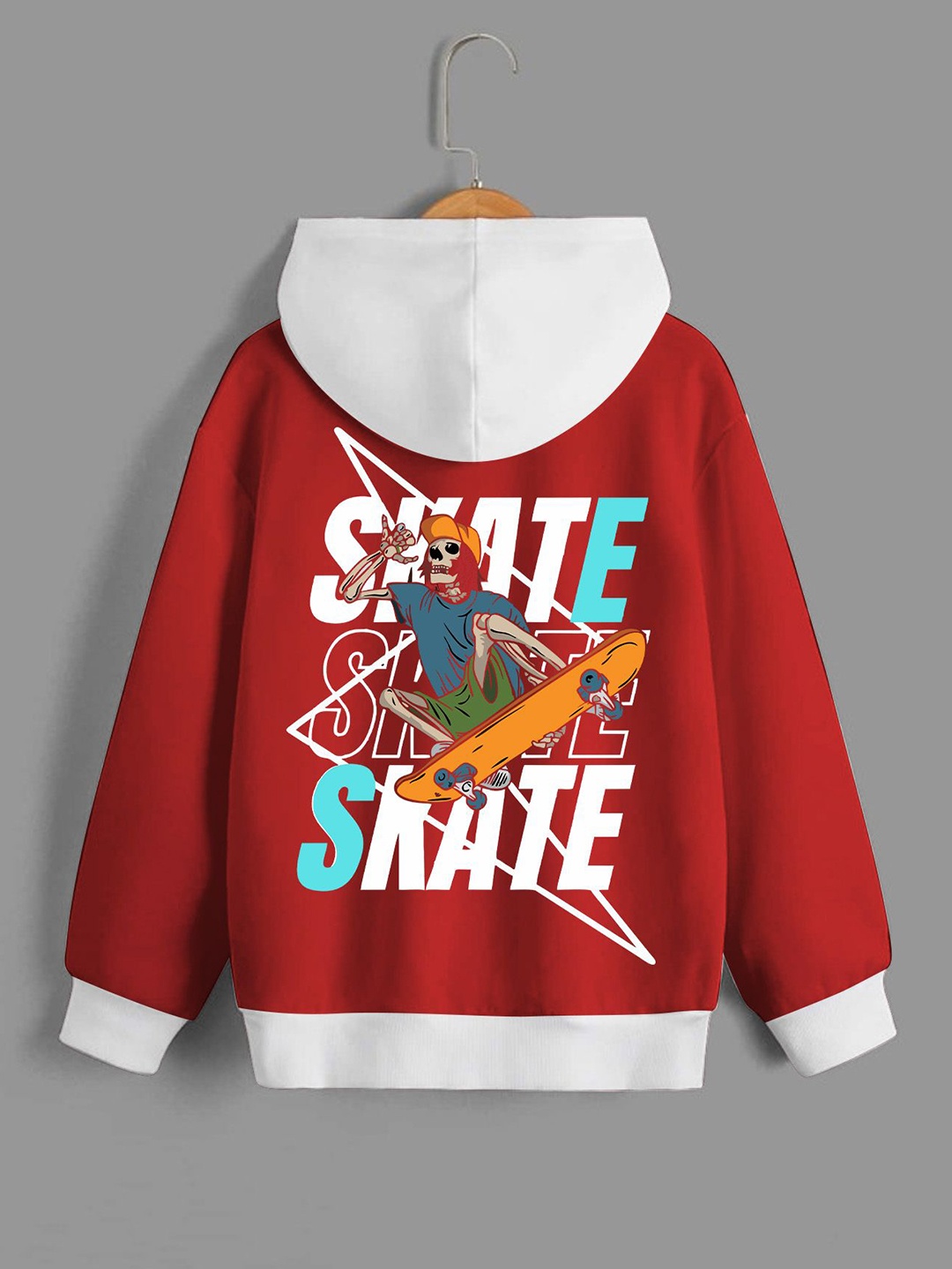 

Dagcros Boys Printed Hooded Sweatshirt, Red
