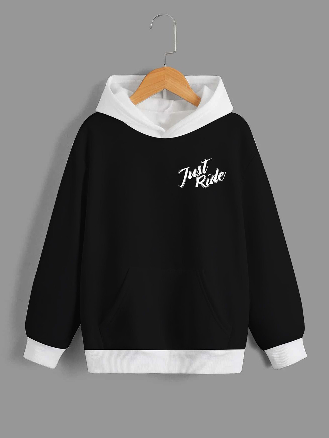 

Dagcros Boys Printed Hooded Sweatshirt, Black