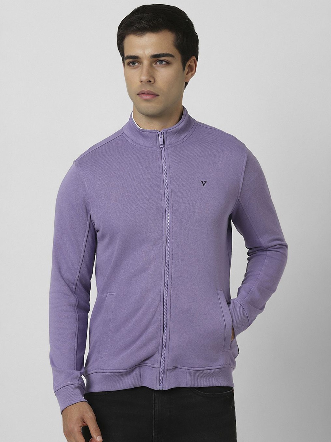 

Van Heusen Sport Men Mock Collar Sweatshirt, Purple