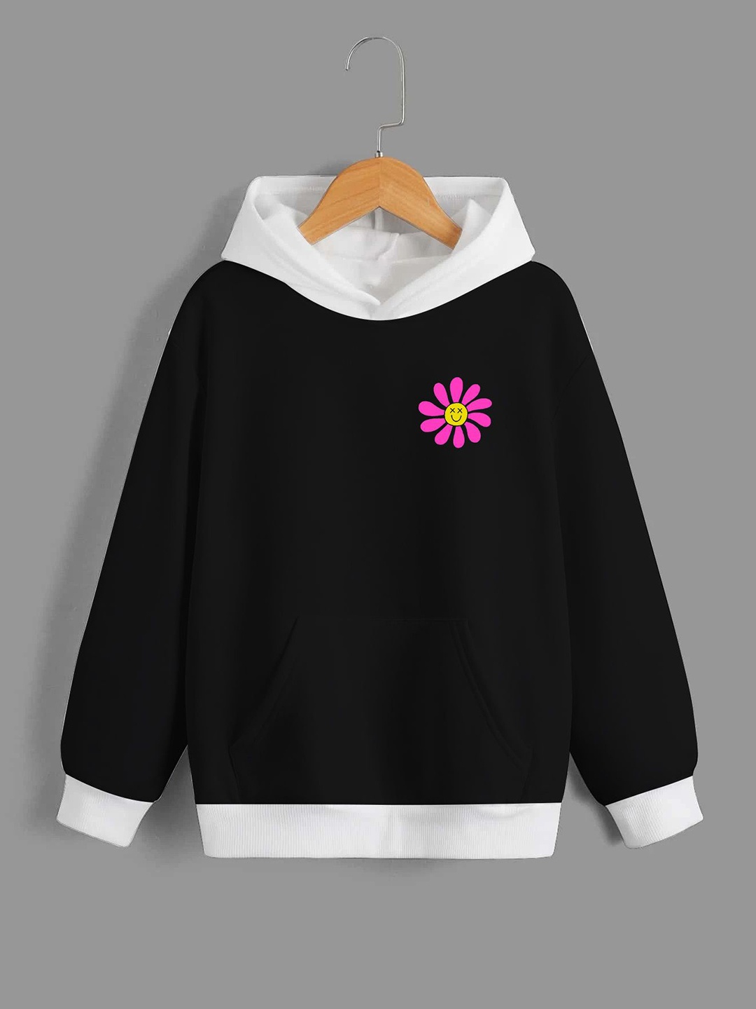 

Dagcros Boys Printed Hooded Sweatshirt, Black