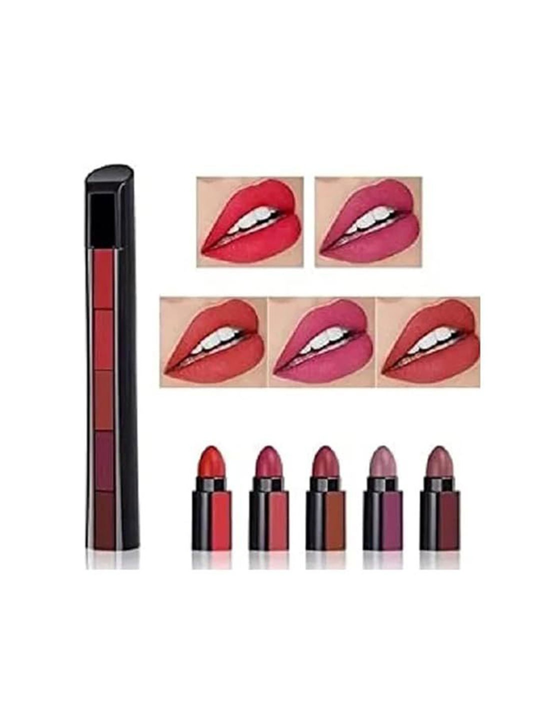 

YELGO Multicolor 5 in 1 Matte Lipstick - 7.5 g, Multi