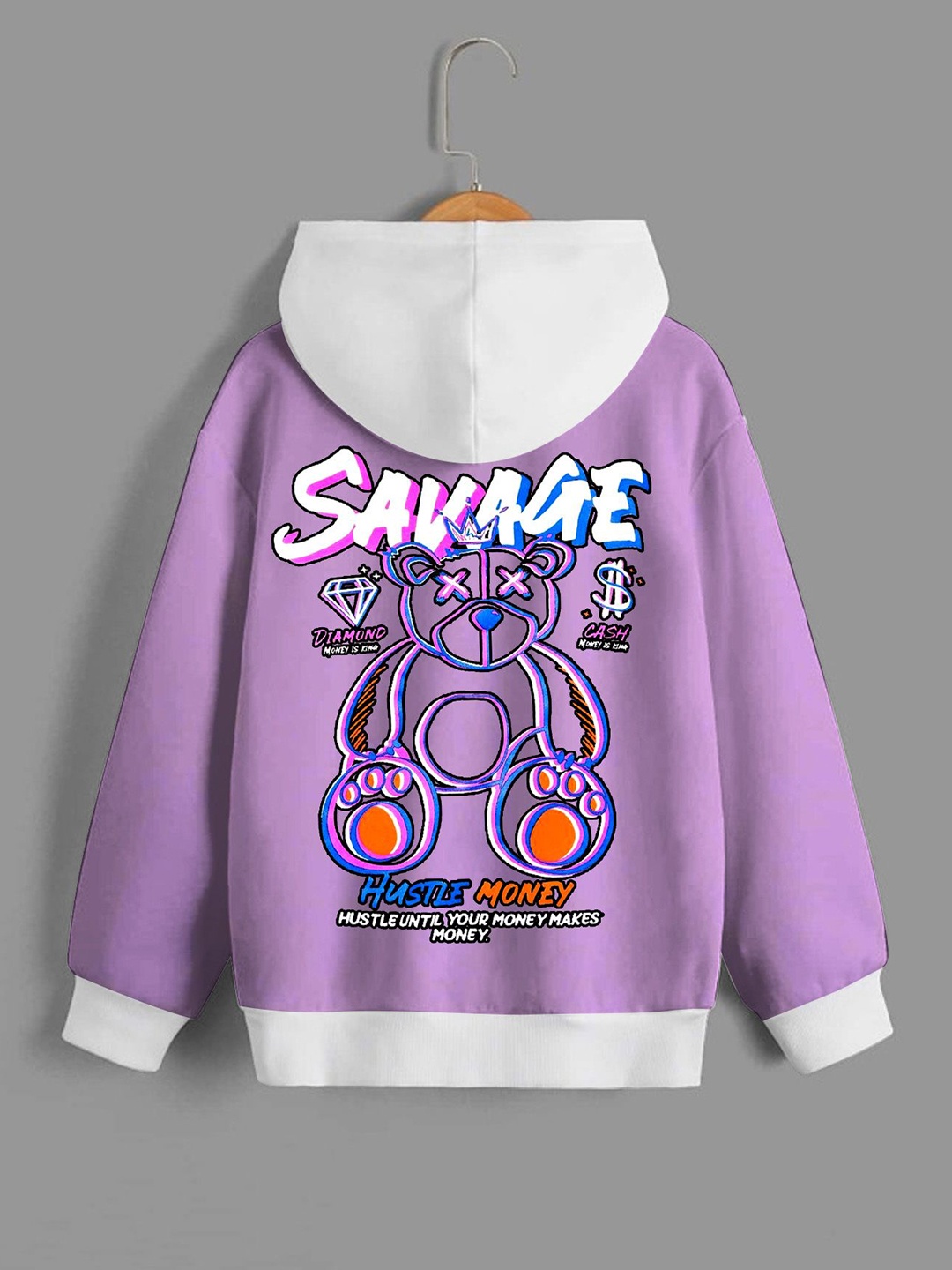 

Dagcros Boys Printed Hooded Sweatshirt, Purple