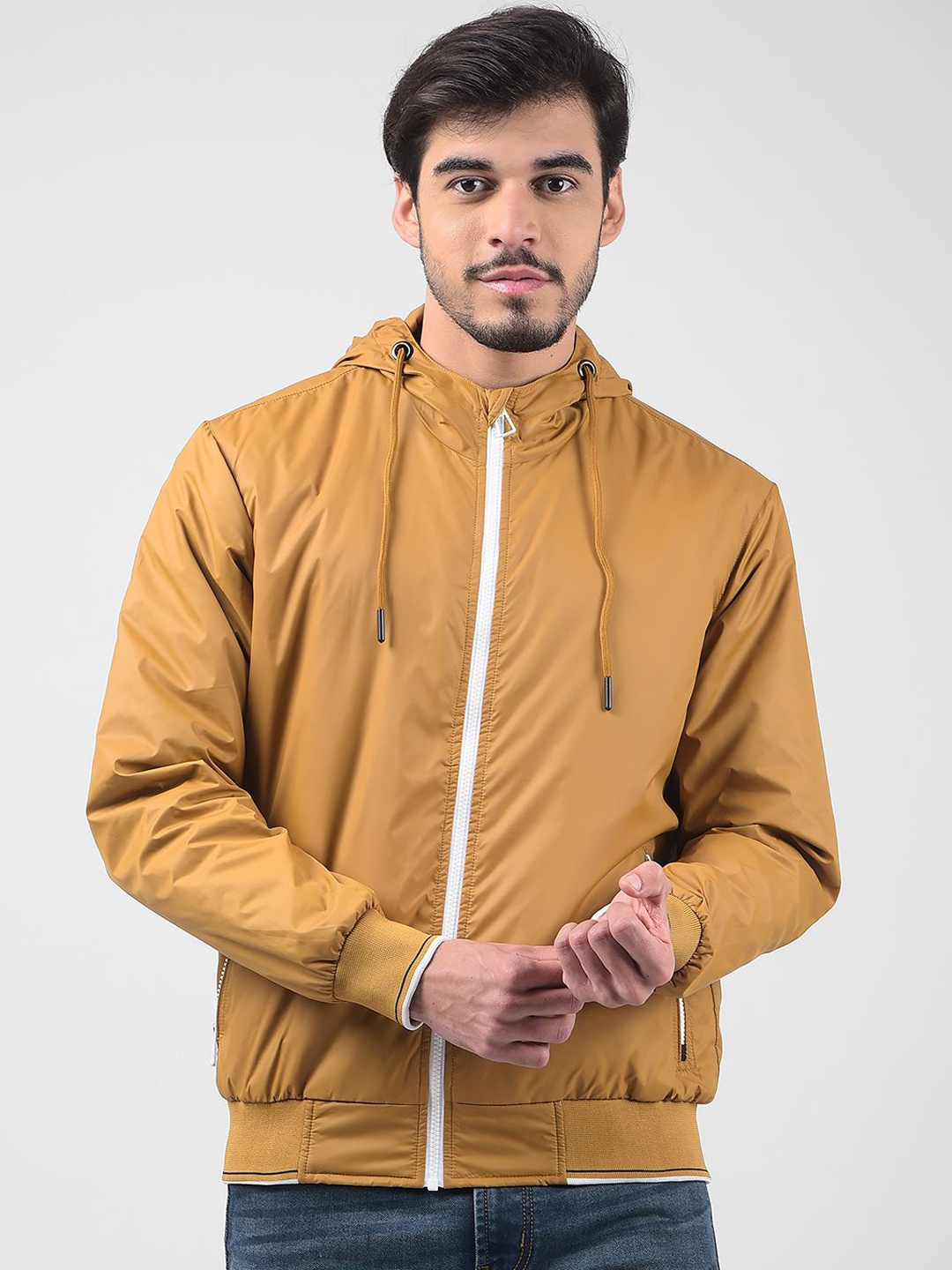 

Numero Uno Men Solid Bomber Jacket, Mustard