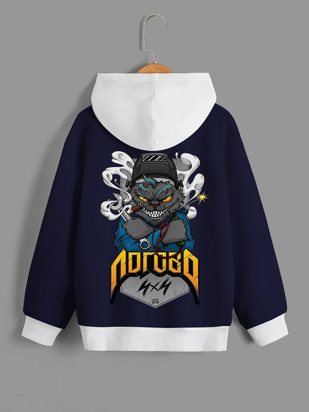 

Dagcros Boys Printed Hooded Sweatshirt, Blue