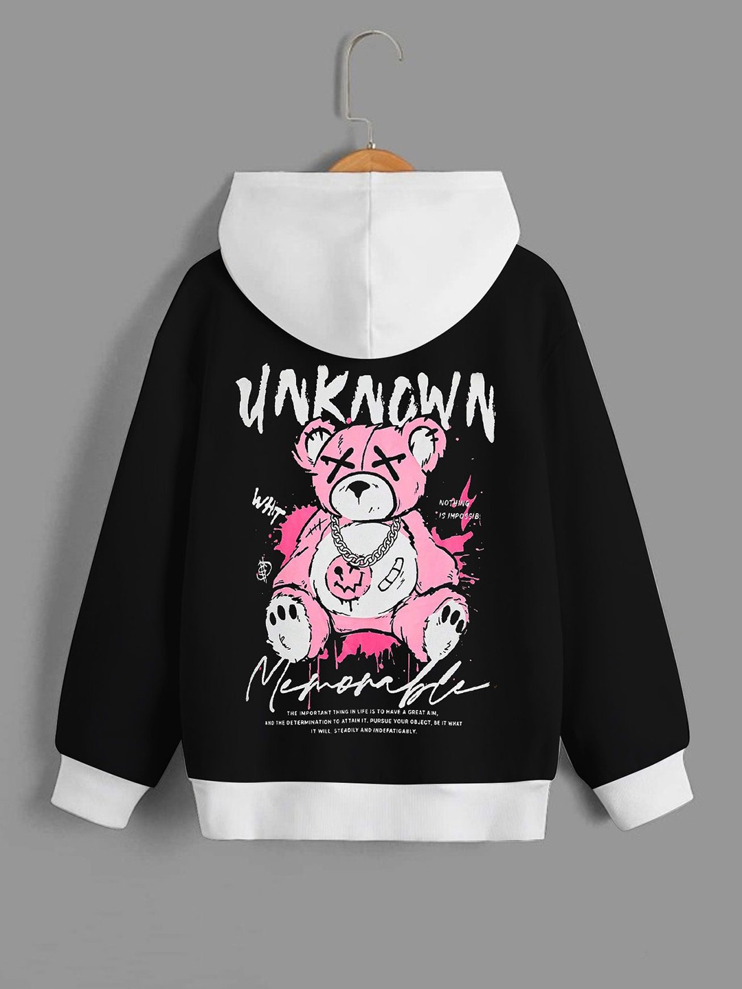 

Dagcros Boys Printed Hooded Sweatshirt, Black