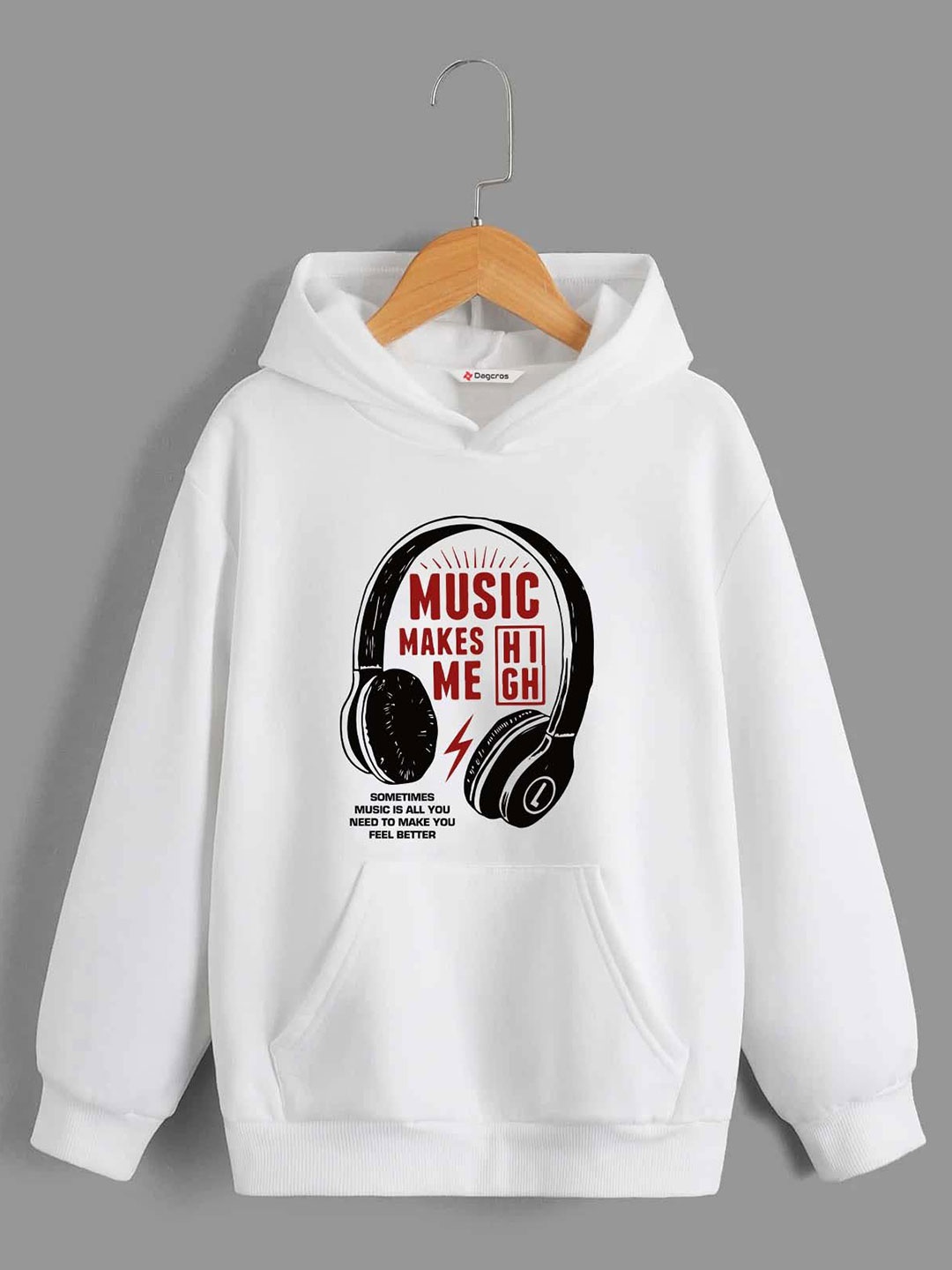 

Dagcros Boys Printed Hooded Sweatshirt, White