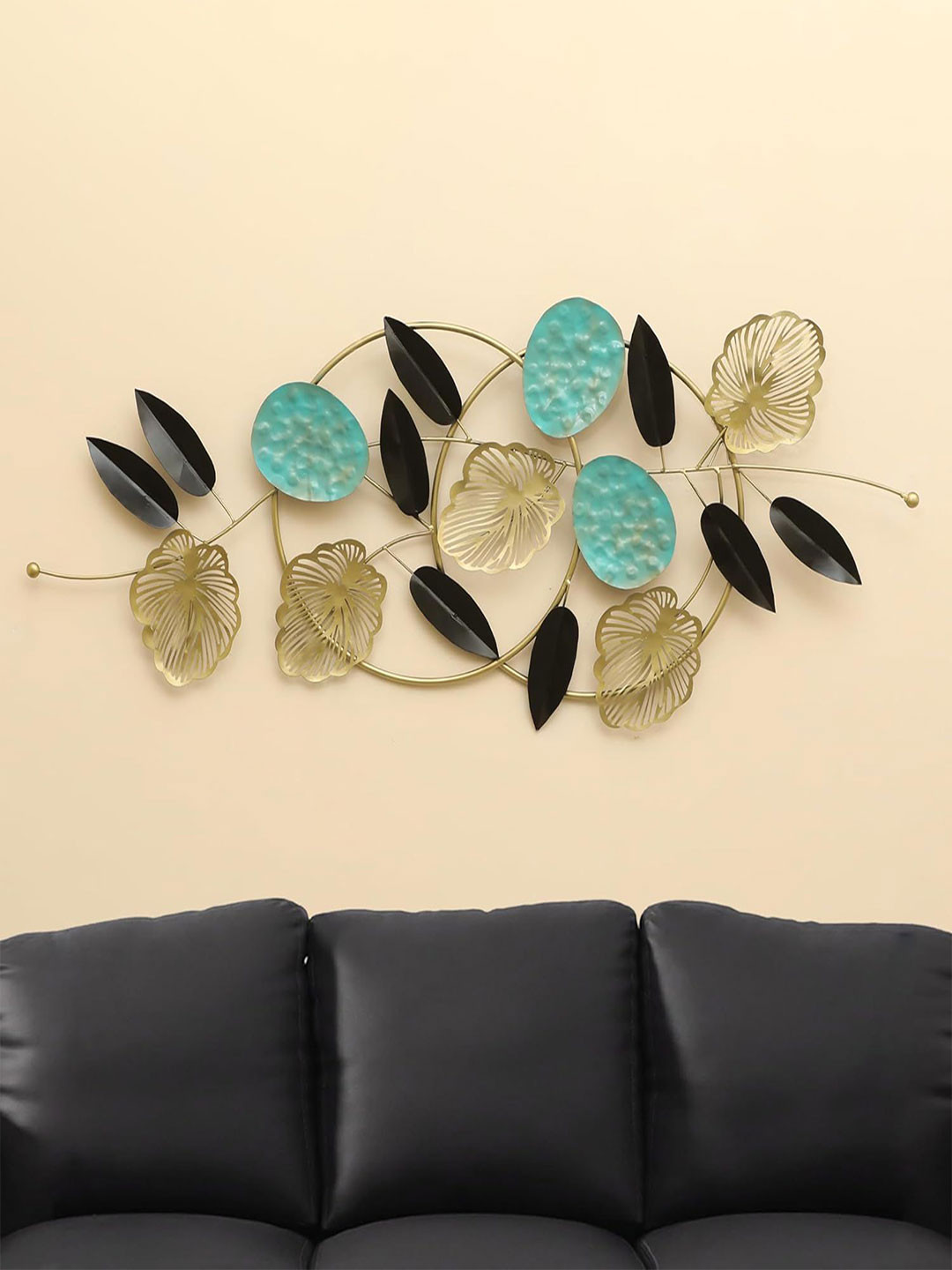 

vedas Mystic Indiana Black & Blue Irya Wall Dcor, Gold