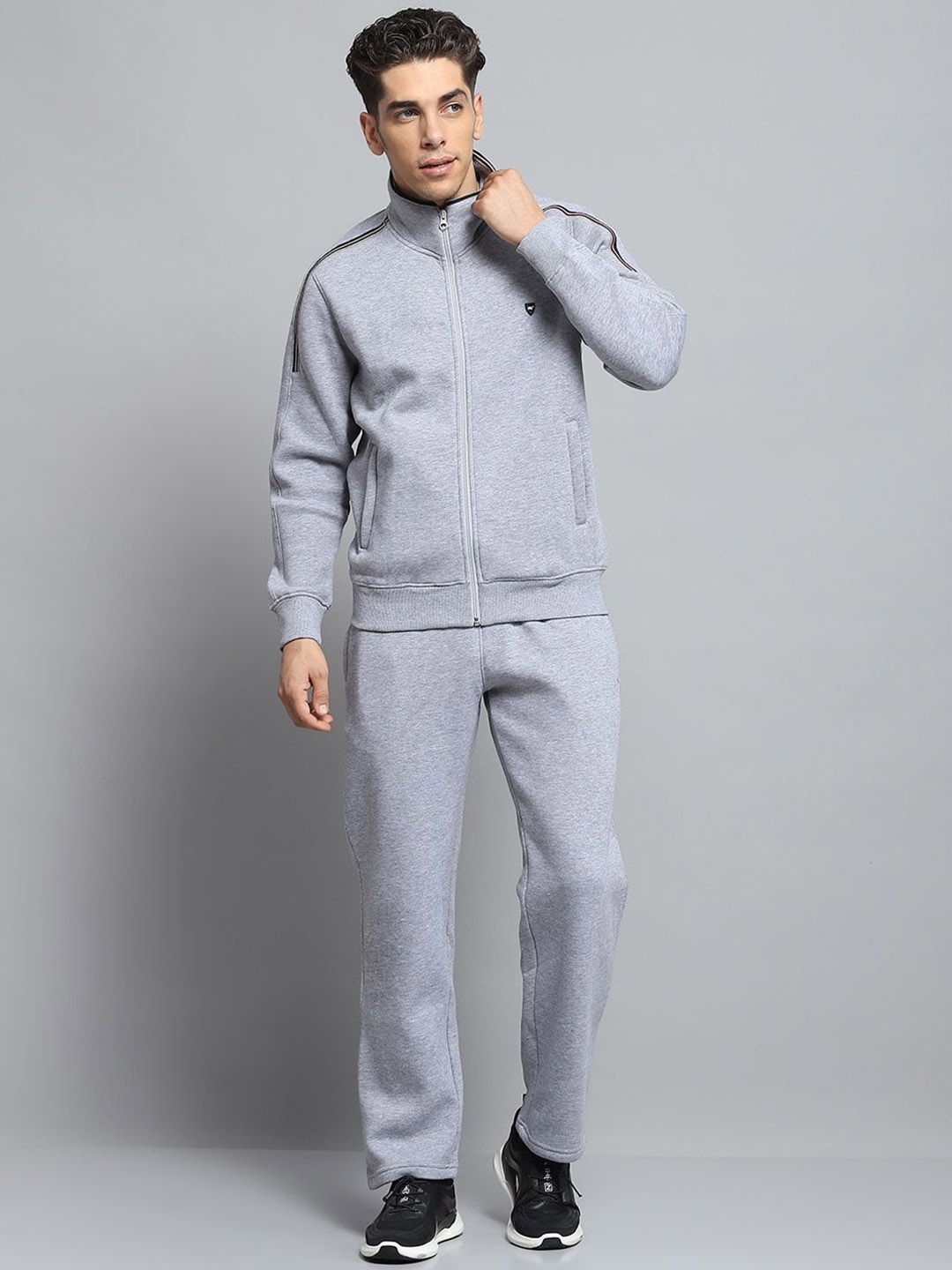 

Monte Carlo Men Mock Collar Tracksuits, Grey