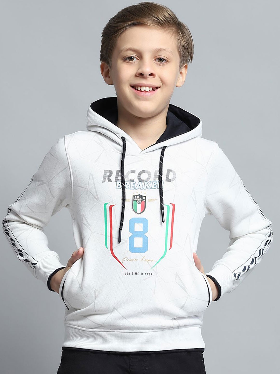 

Monte Carlo Boys Printed Hooded Sweatshirt, White