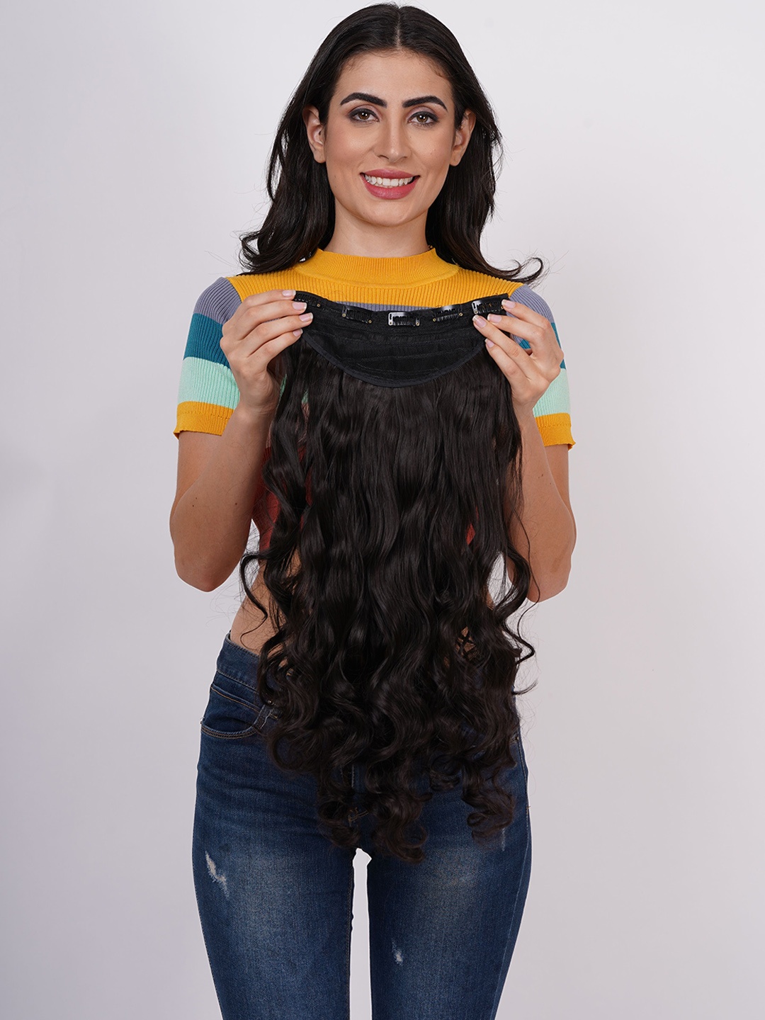 

CRIBE Clip-In Wavy Locks Hair Extension - Black - 20 Inch