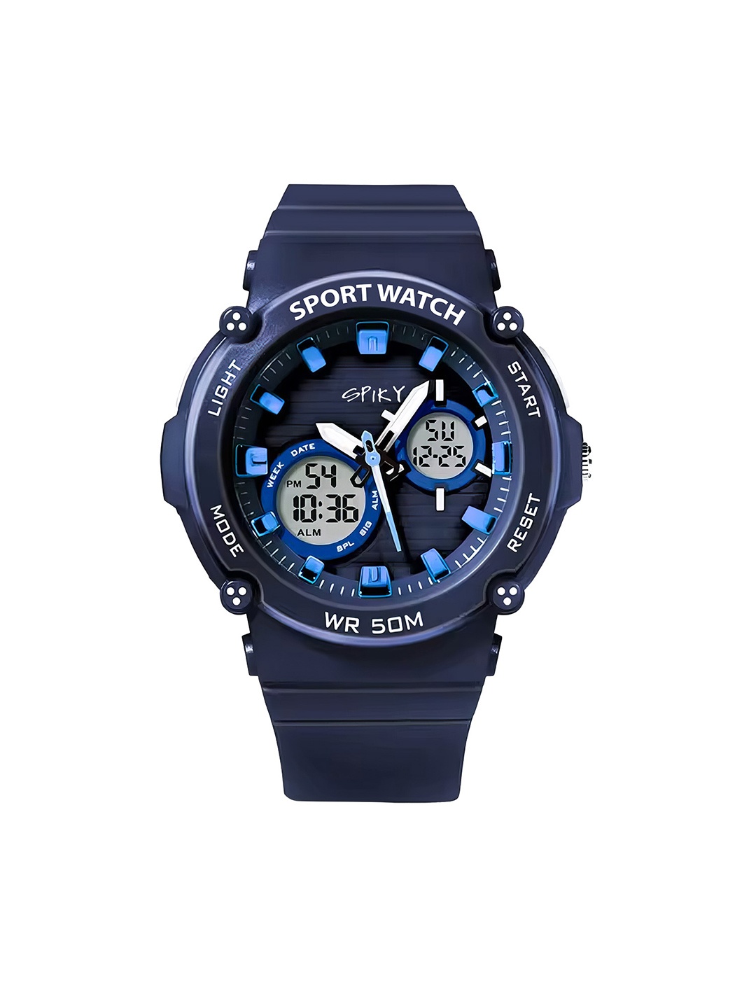 

Spiky Kids Round Dial Analogue and Digital Multi Function Automatic Watch SPKEVA29_Blu, Blue