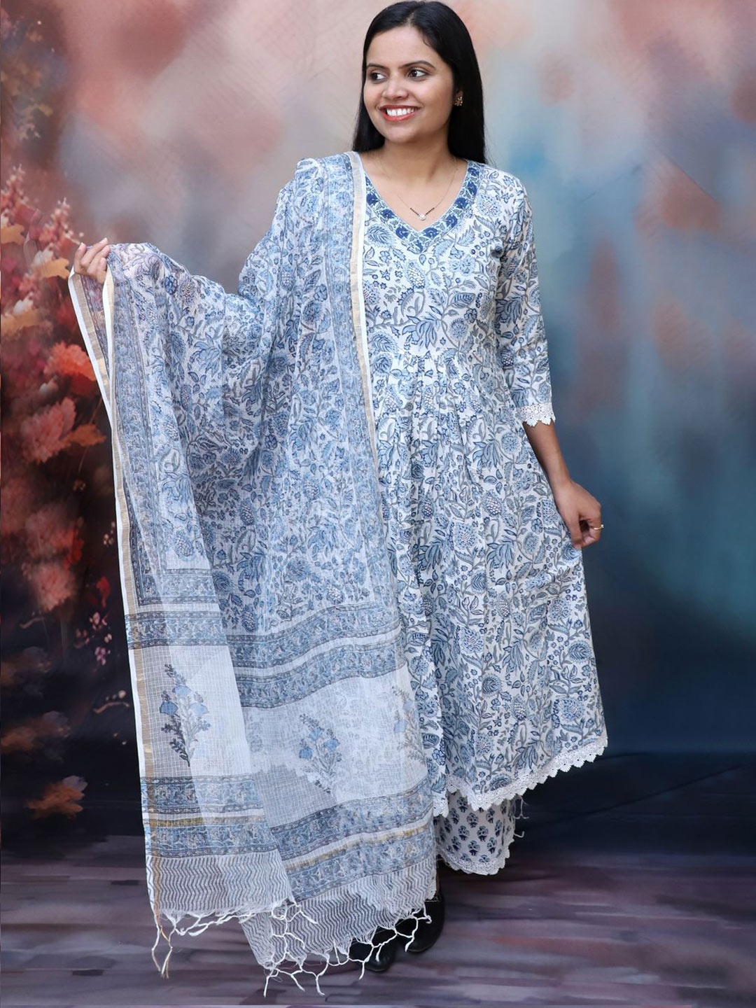 

Stellaxmi 24 Floral Print Fit & Flare Dress, Blue