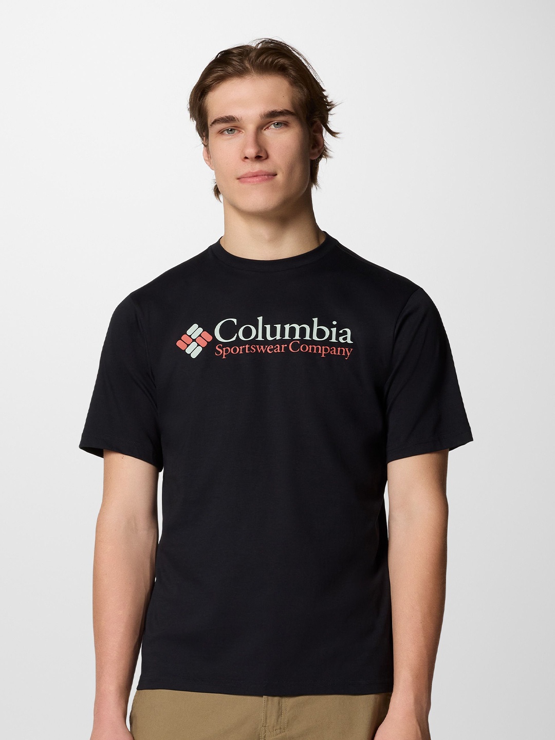 

Columbia Men CSC Basic Typography Printed Round Neck Cotton Casual T-shirt, Black