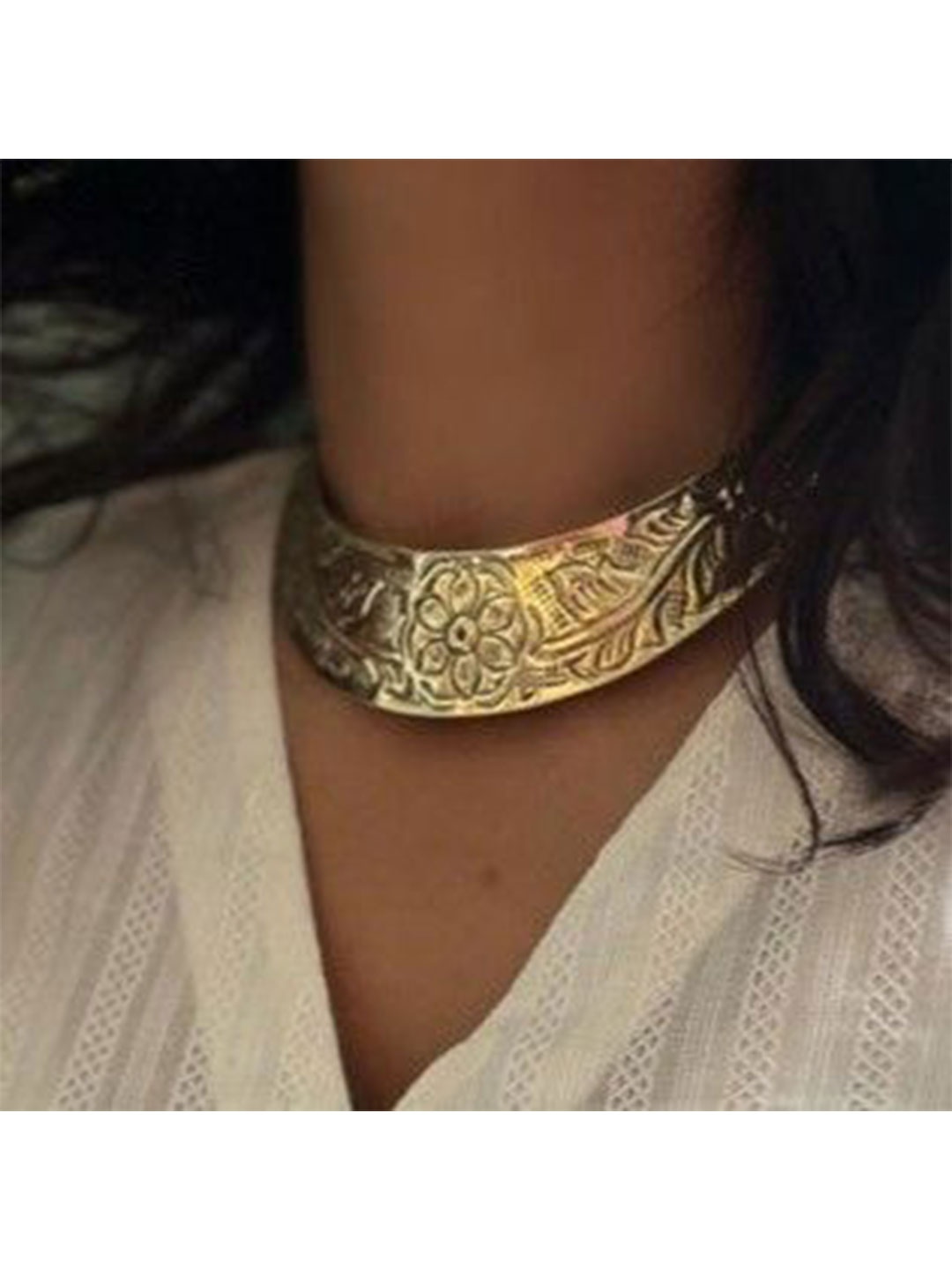 

Janpath Online Brass Silver-Plated Necklace, Gold