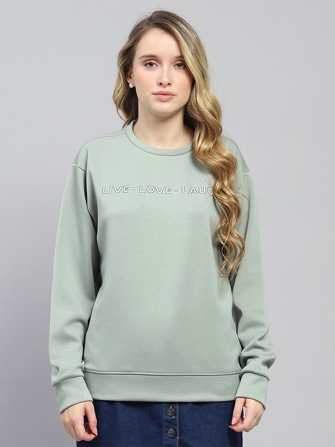 

Monte Carlo Women Printed Sweatshirt, Green