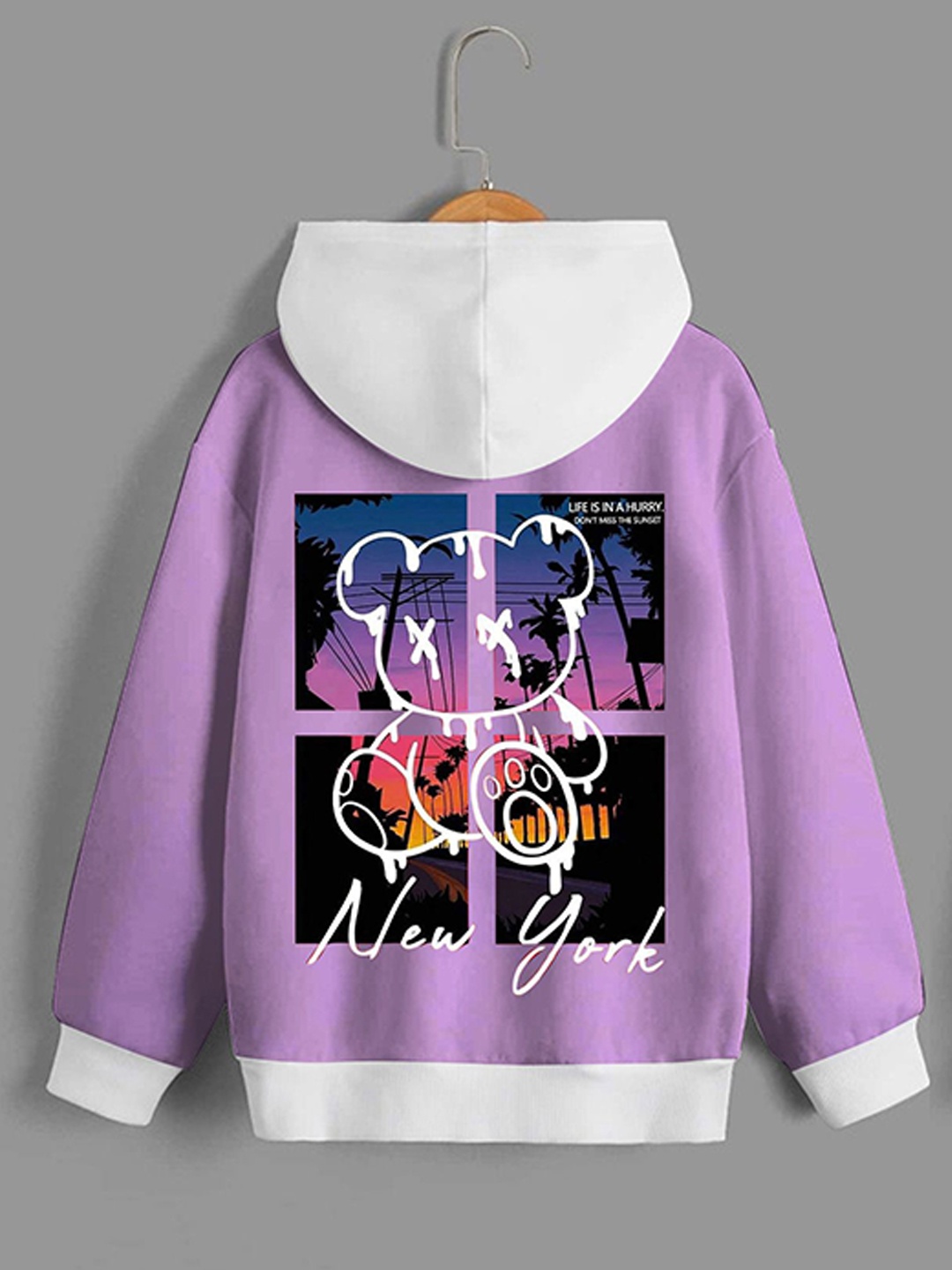 

Dagcros Boys Printed Hooded Sweatshirt, Purple