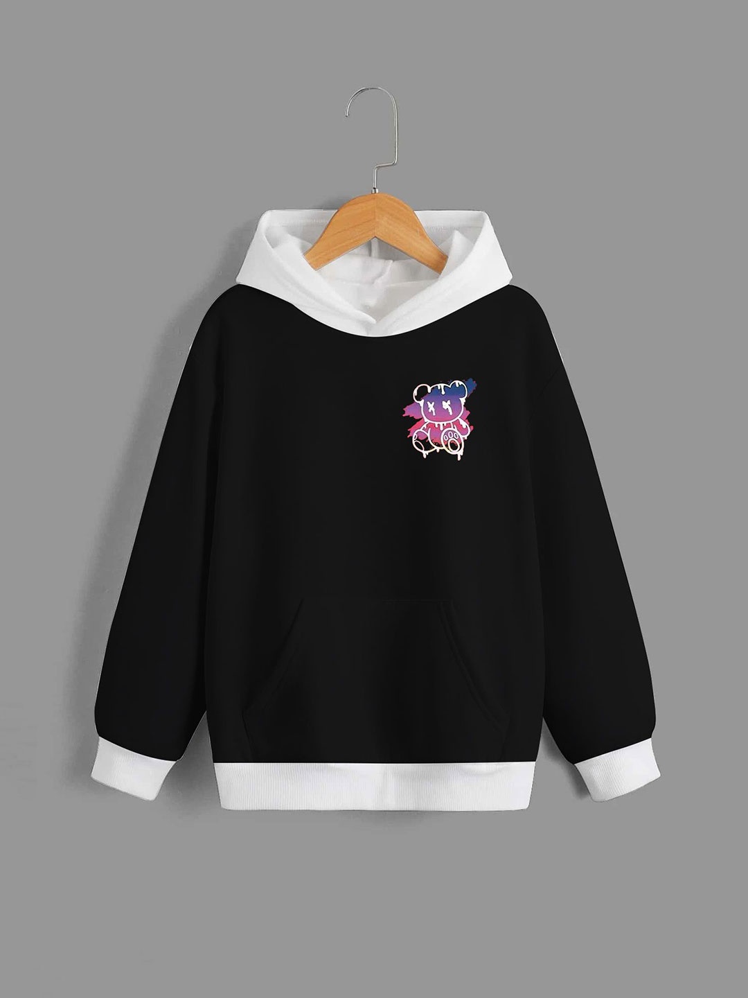 

Dagcros Boys Printed Hooded Sweatshirt, Black