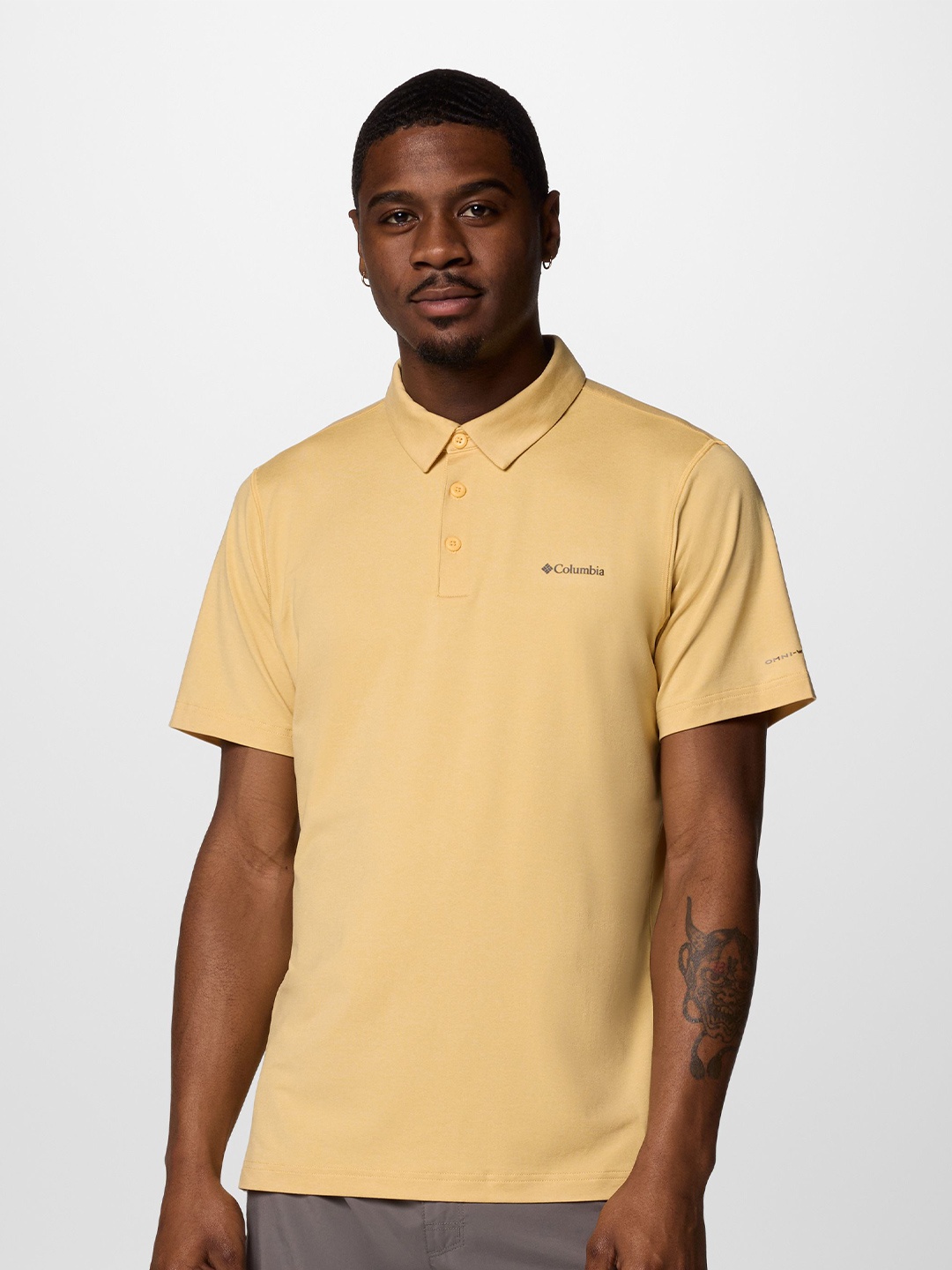 

Columbia Men Slim Fit Solid Polo Collar Casual T-shirt, Yellow