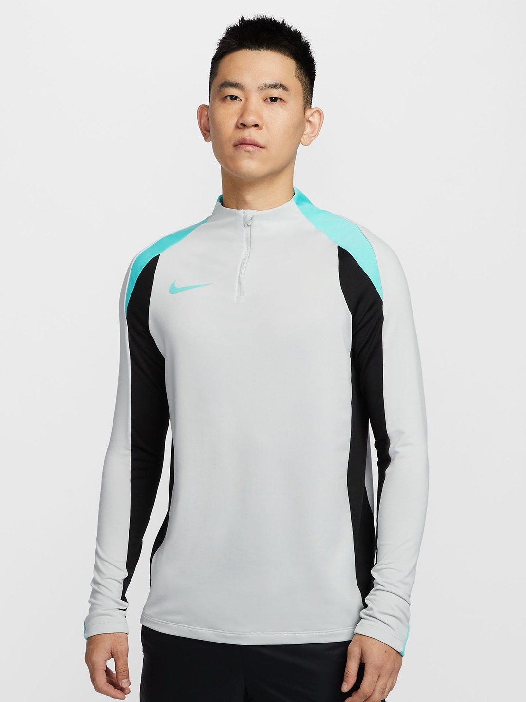 

Nike Men Dri-FIT Colourblocked Slim Fit Round Neck Sport T-shirt, Grey