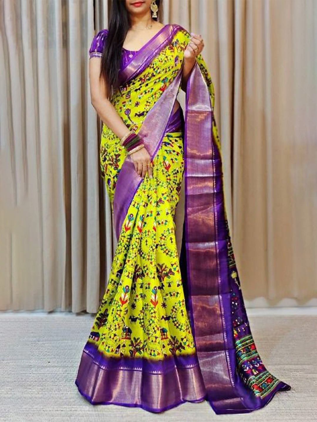 

Upalksh Jamdani Saree, Green