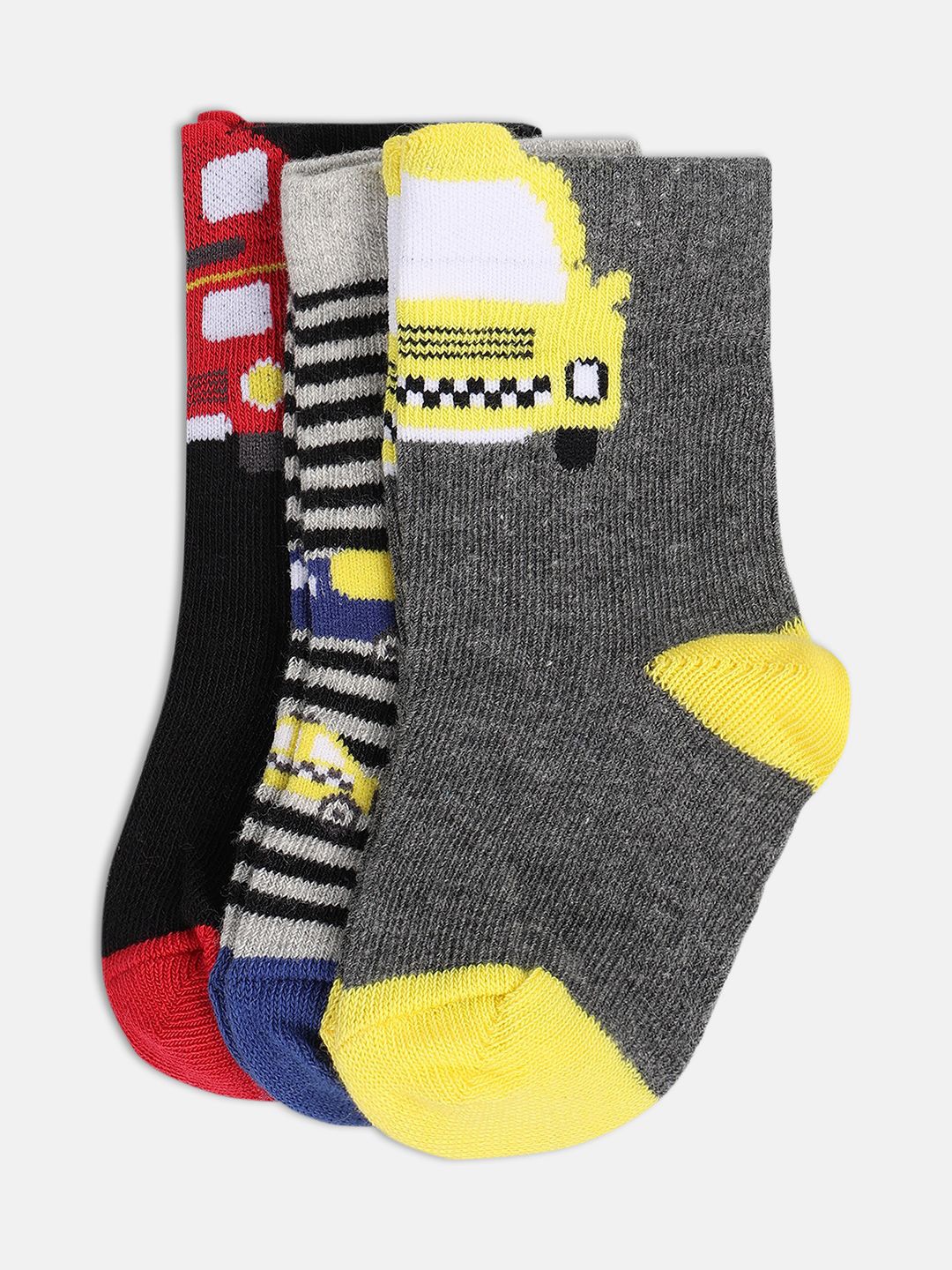 

MINI KLUB Boys Pack Of 3 Patterned Ankle-Length Socks, Black