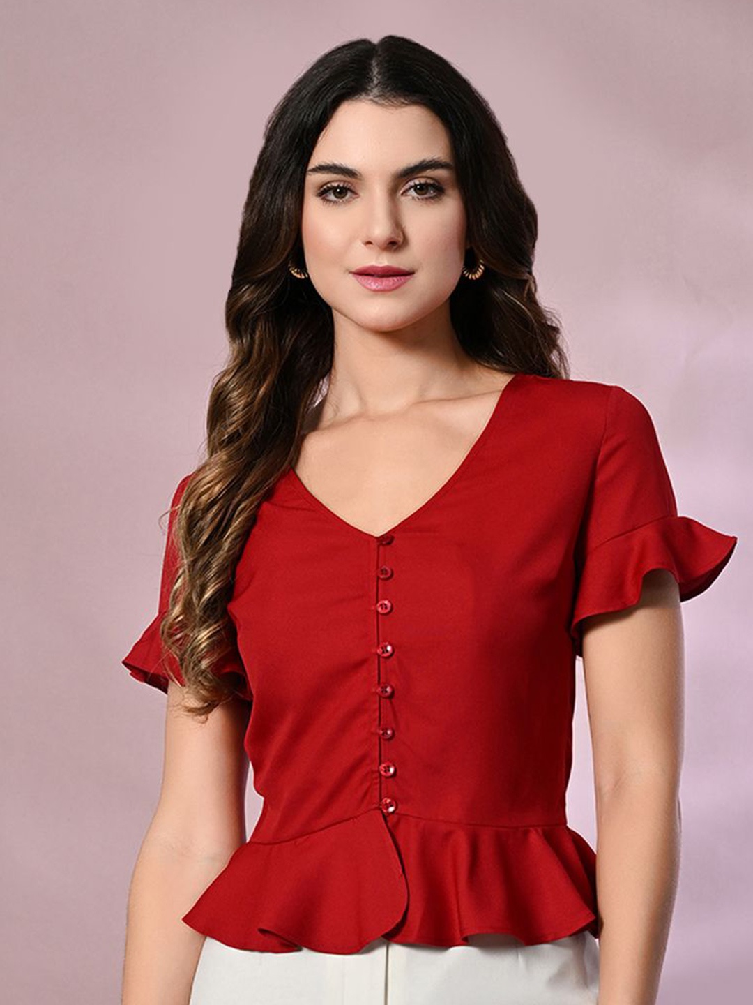 

DressBerry Crop Top, Red