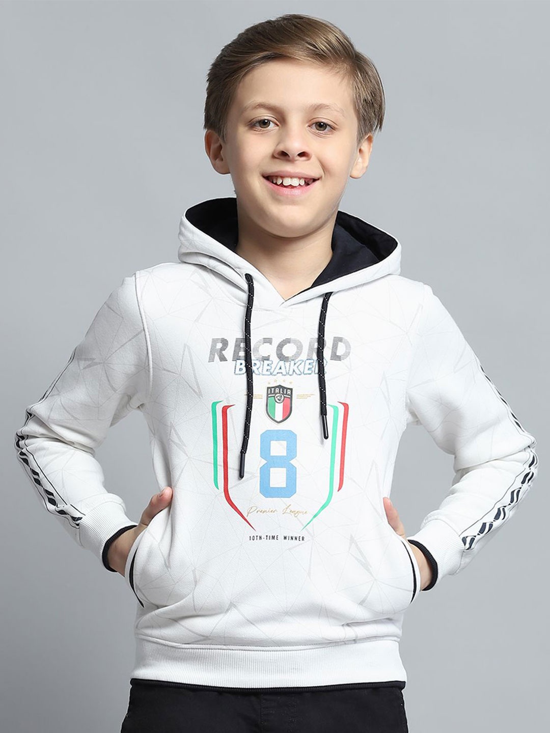 

Monte Carlo Boys Printed Hooded Sweatshirt, White