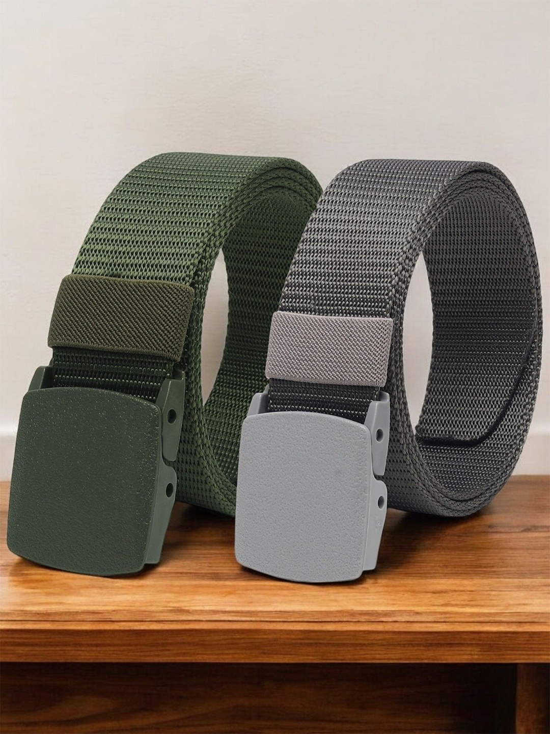 

Provogue Men Pack Of 2 Textured Belt, Green