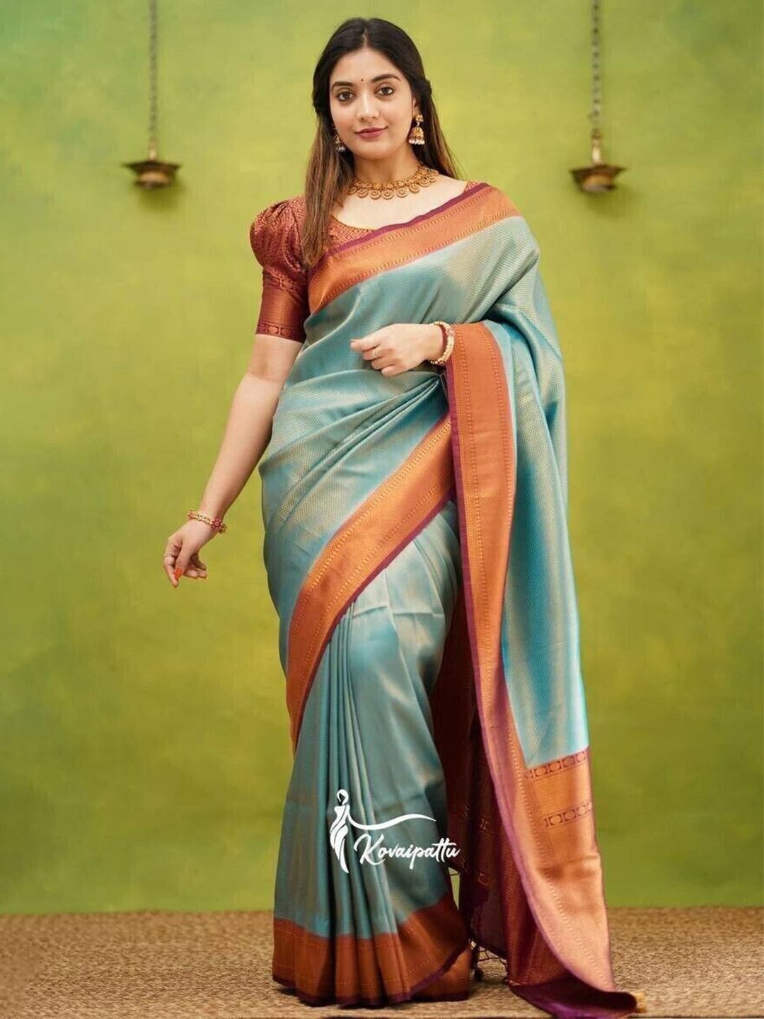 

Upalksh Kanjeevaram Saree, Blue
