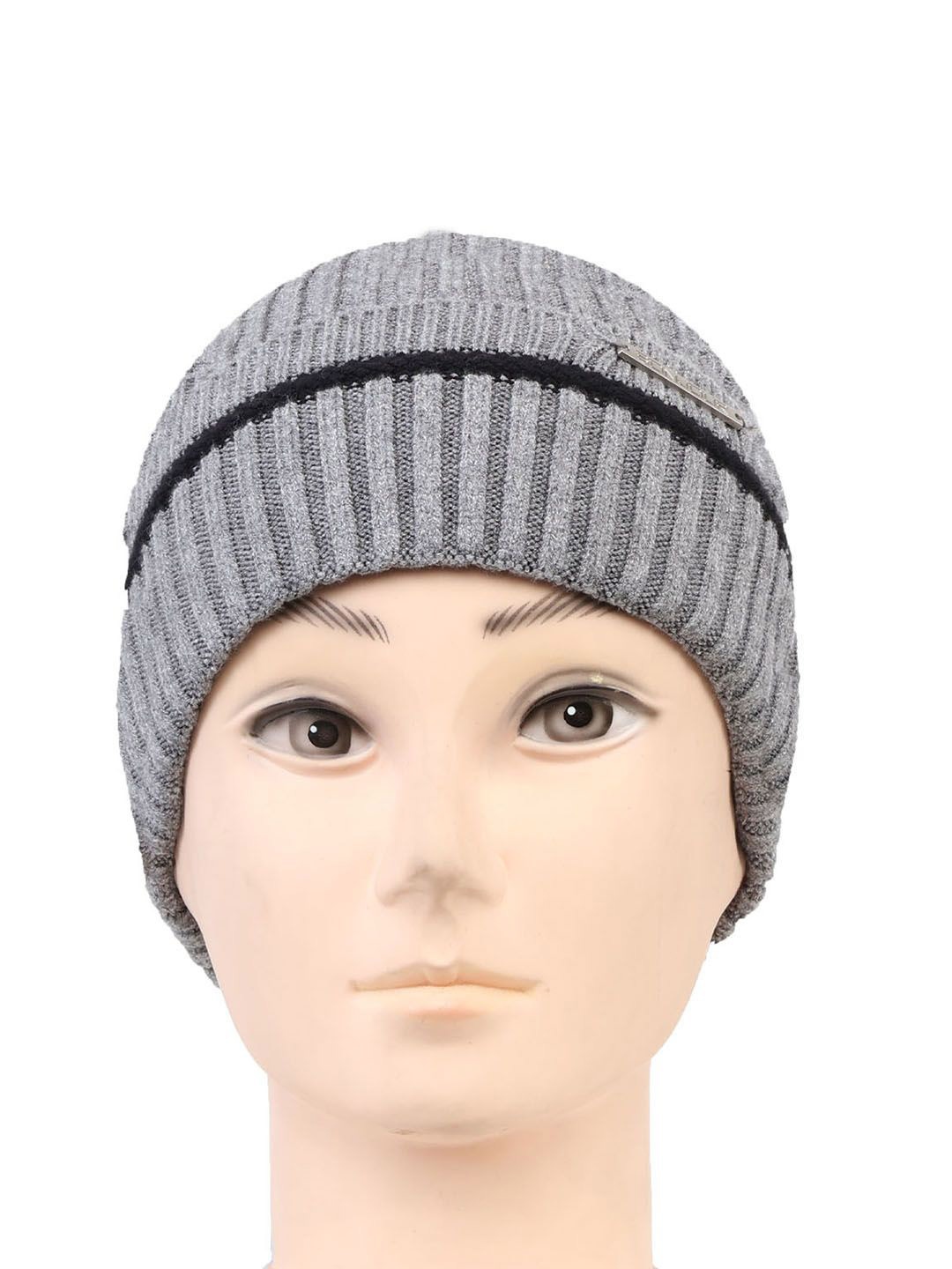 

Bonjour Unisex Woollen Beanie Cap, Grey