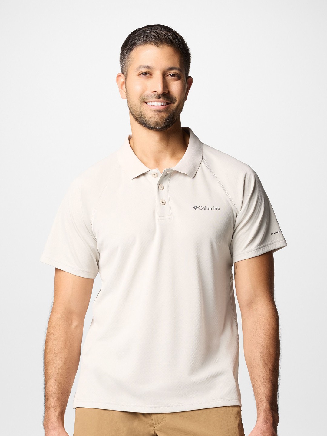 

Columbia Men Slim Fit Polo Collar Solid Casual T-shirt, White