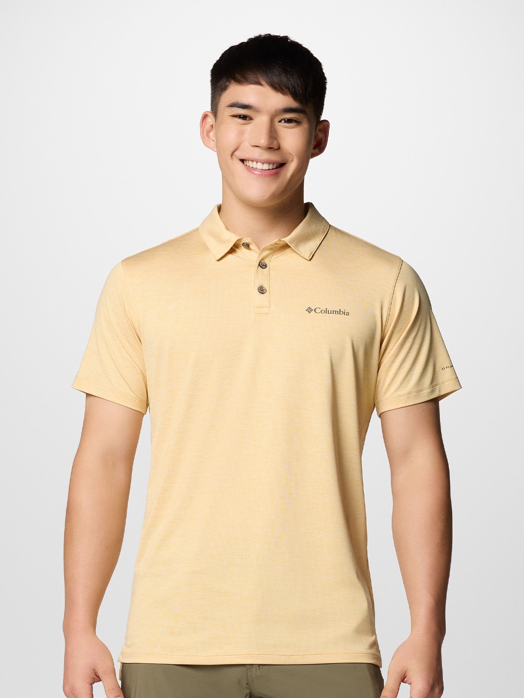 

Columbia Men Tech Trail Utility Solid Slim Fit Polo Collar Casual T-shirt, Yellow