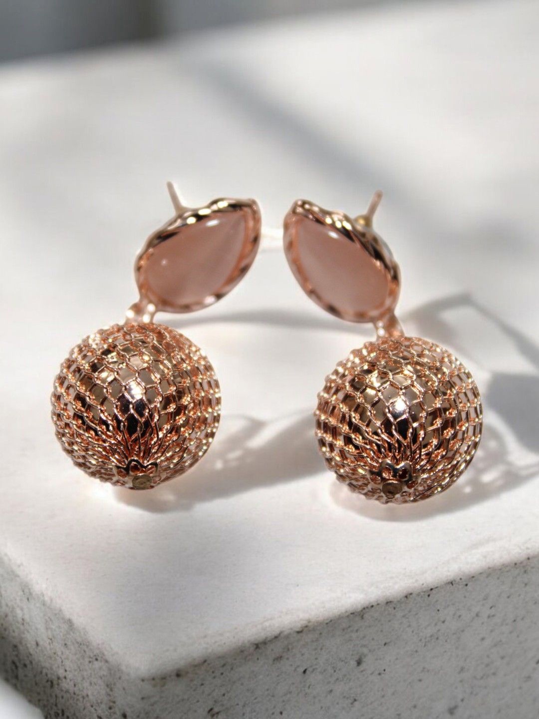 

Jolly Faces Rose Gold-Plated Artificial Stone Studded Contemporary Studs