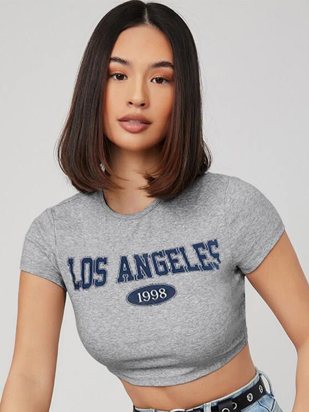 

sollobell Cotton Crop Top, Grey