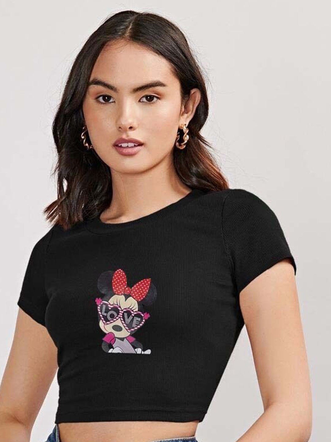 

sollobell Ombre Print Cotton Crop Top, Black