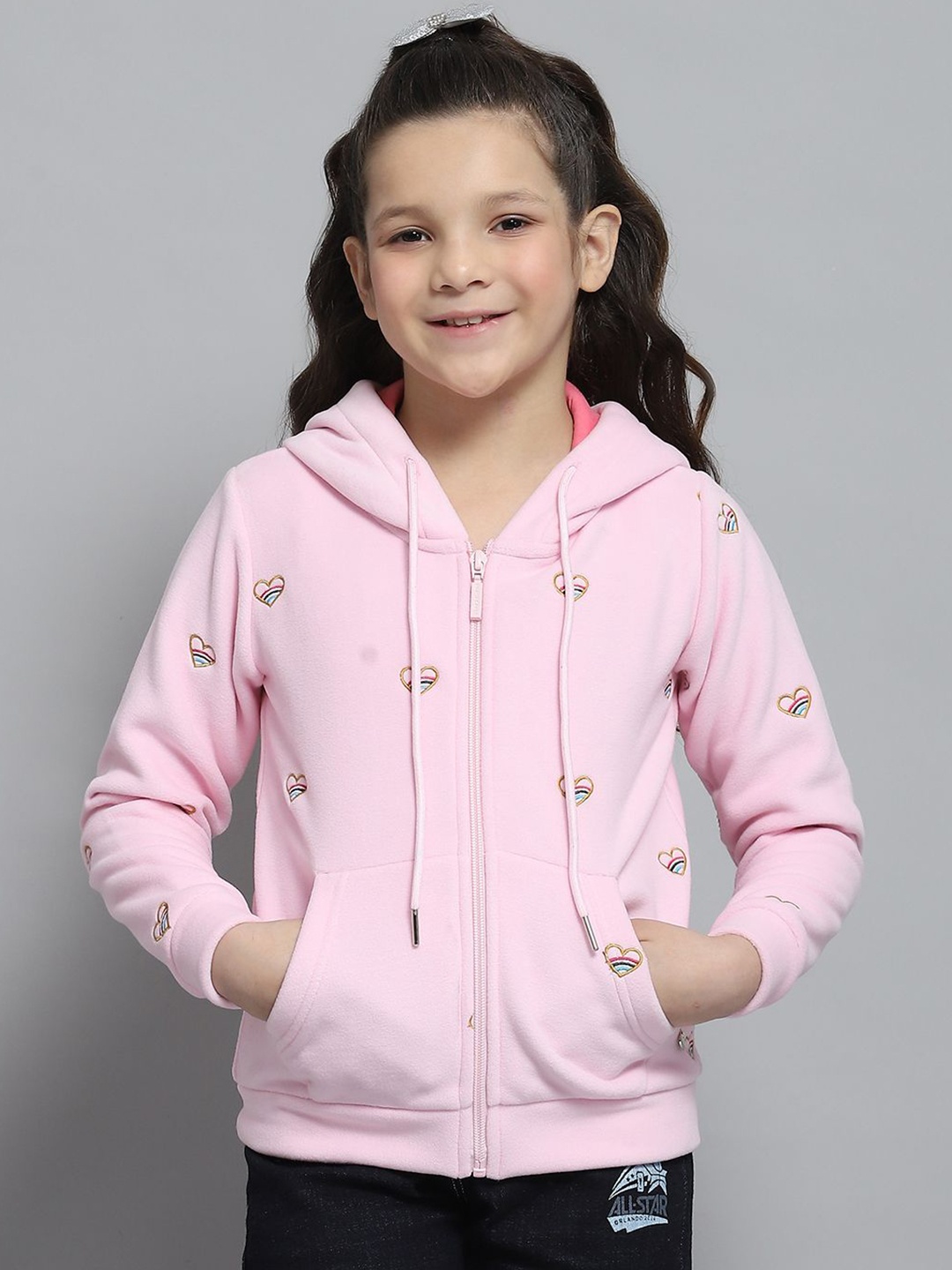 

Monte Carlo Girls Printed Hooded Sweatshirt, Pink