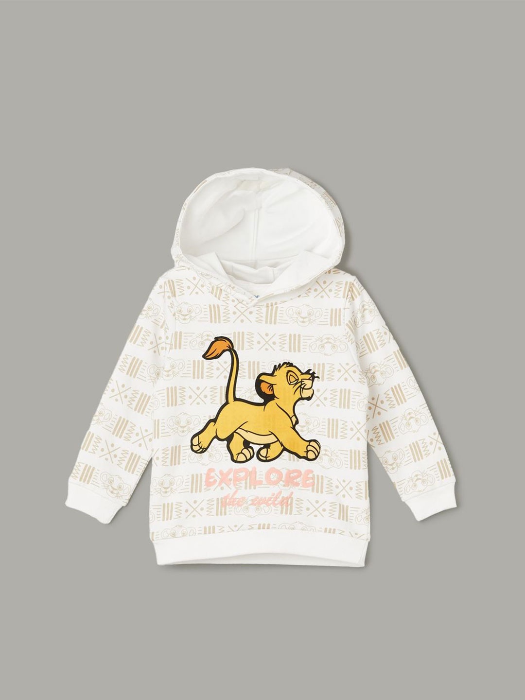 

Juniors by Lifestyle Boys Lion King Printed Cotton Sweatshirt, White