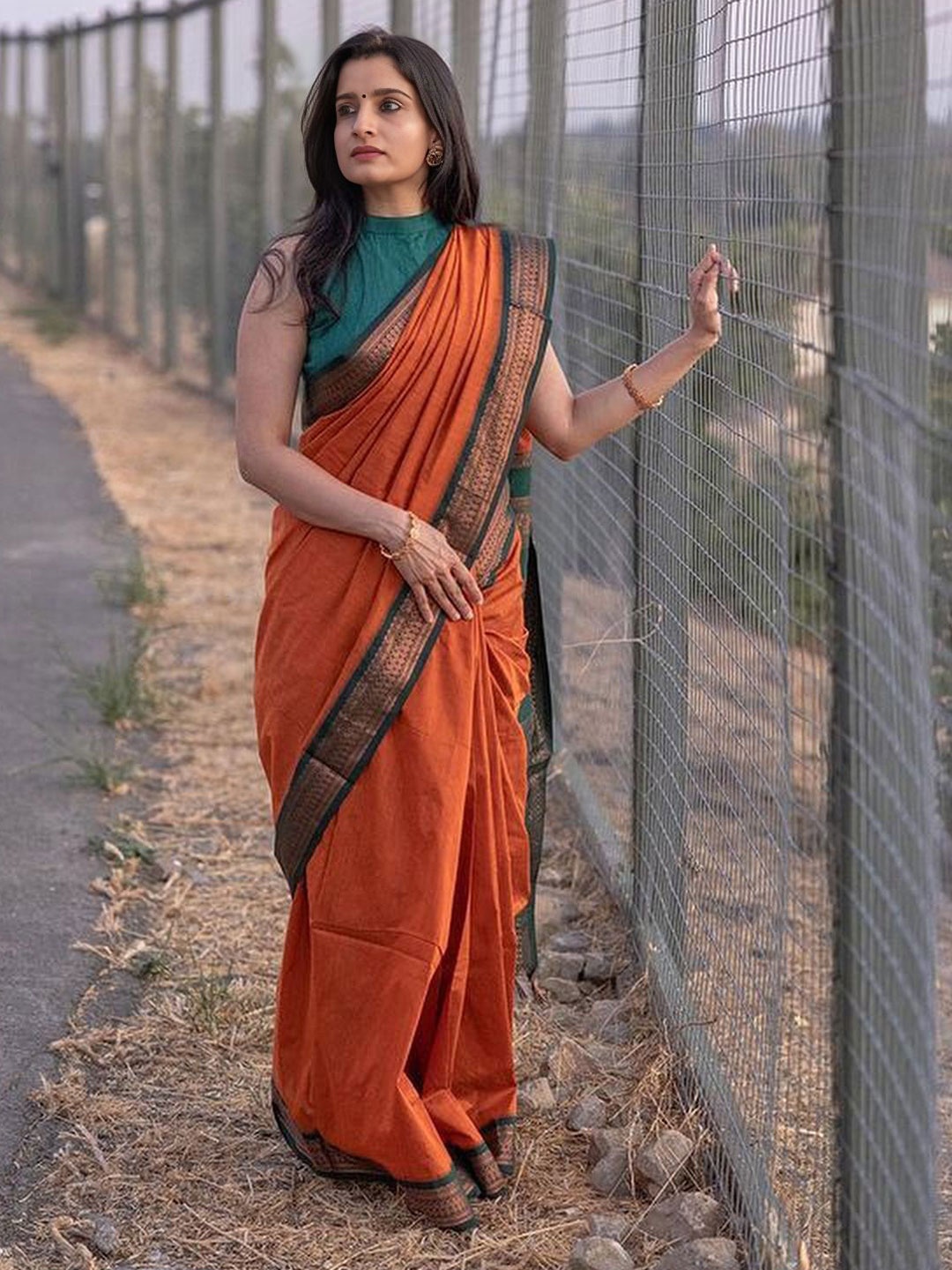 

Upalksh Zari Kanjeevaram Saree, Orange