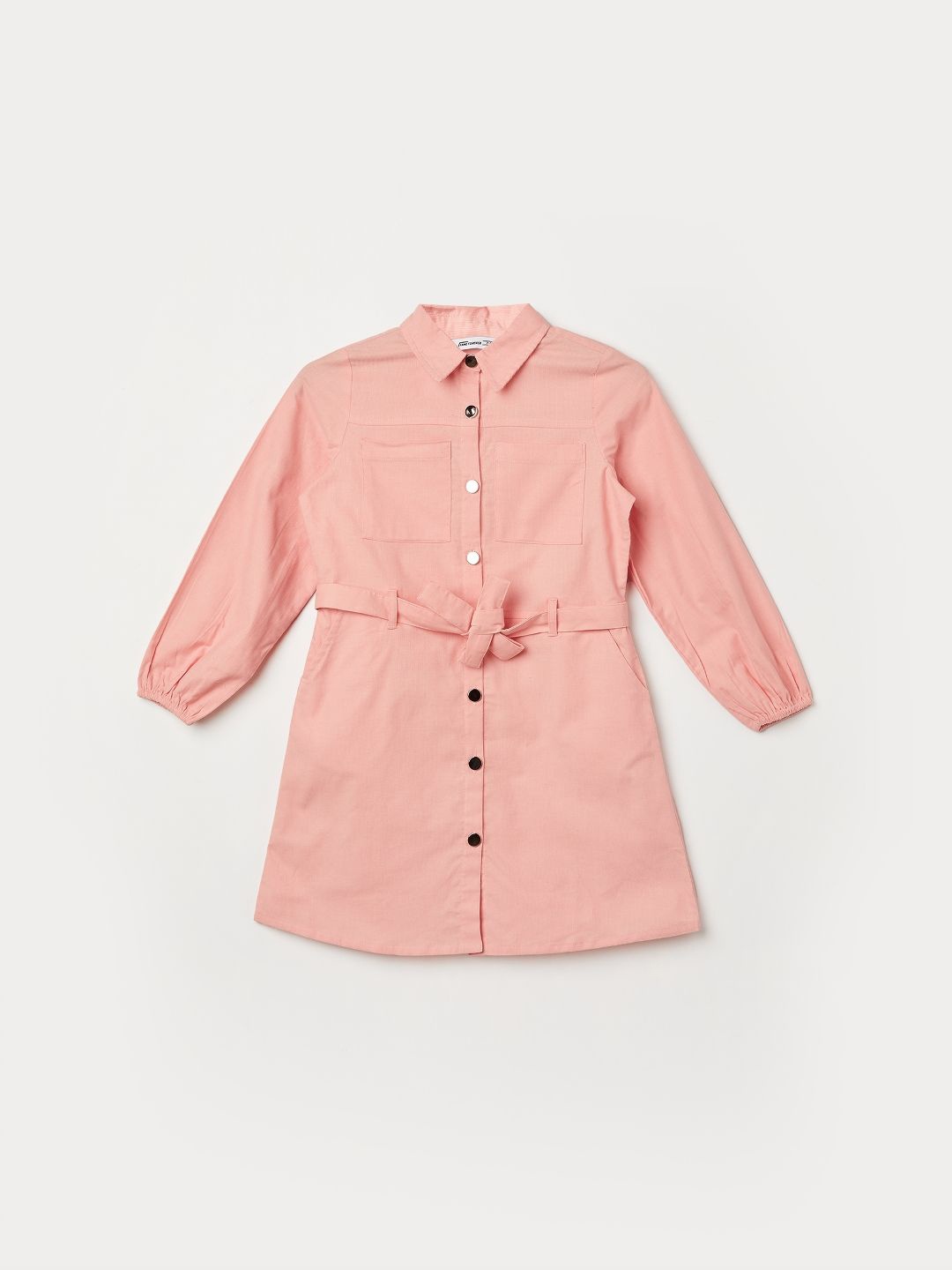 

Fame Forever by Lifestyle Girls Cotton Shirt Dress, Peach