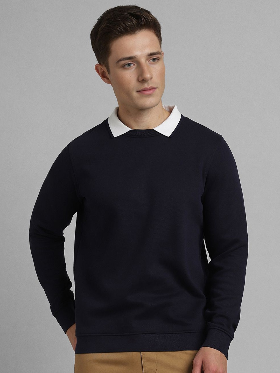 

SIMON CARTER LONDON Men Cotton Pullover Sweatshirt, Navy blue