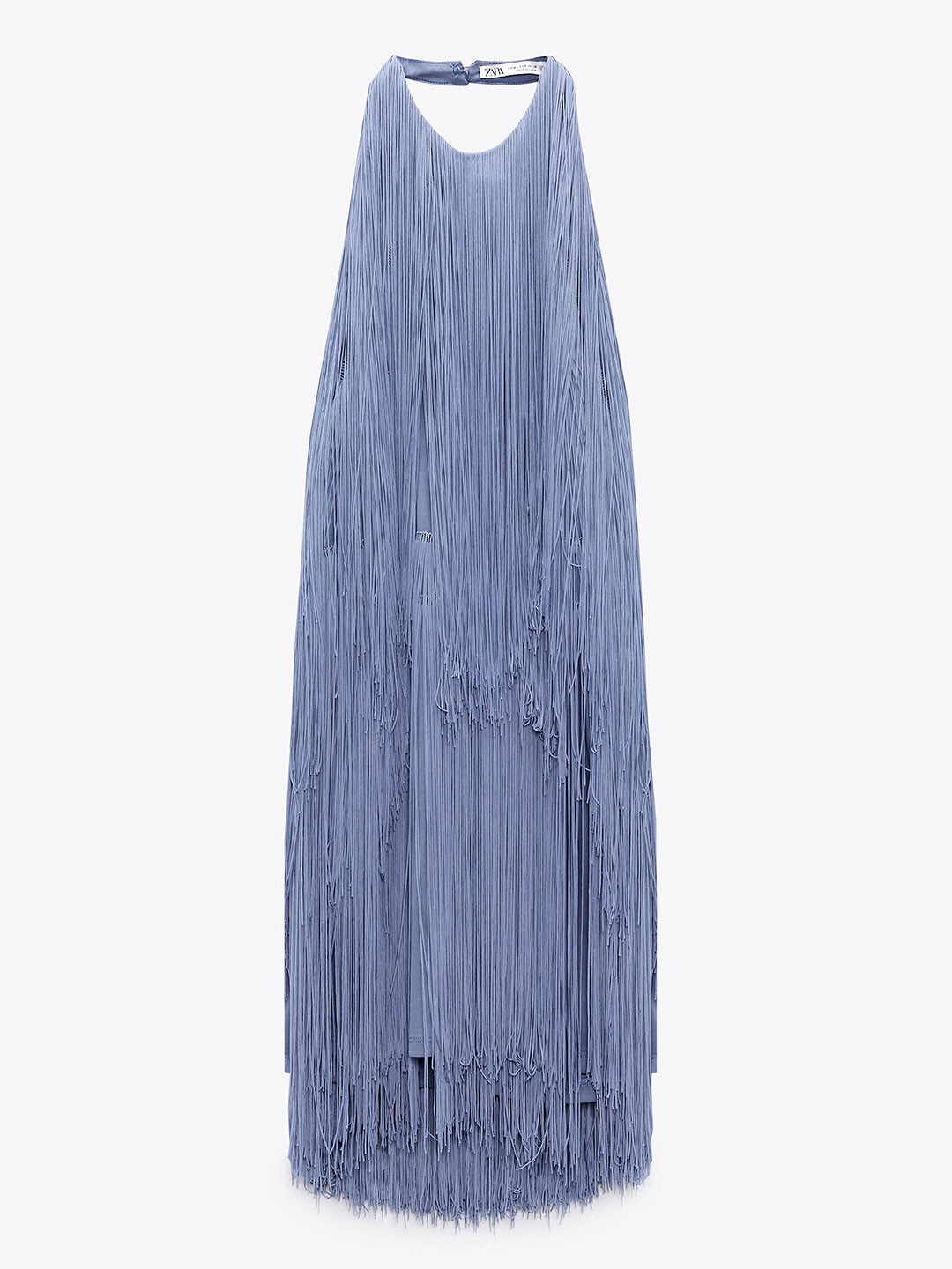 

ZARA Halter Neck A-Line Midi Dress, Navy blue