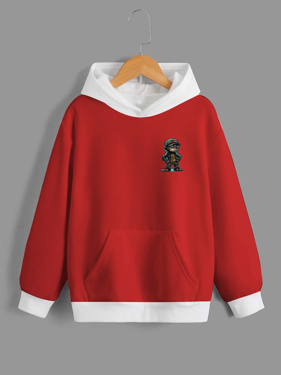 

Dagcros Boys Printed Hooded Sweatshirt, Red