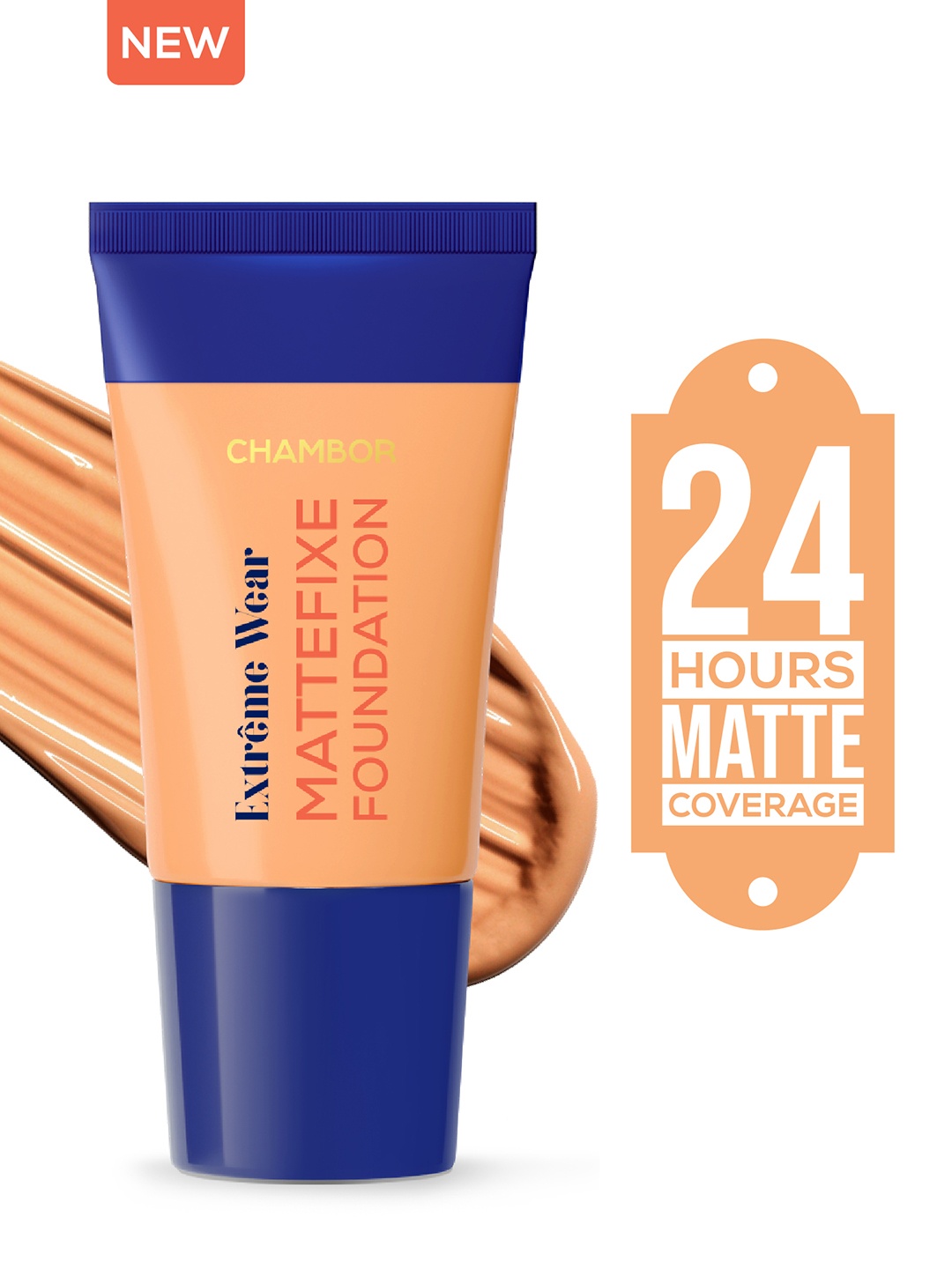 

Chambor Extreme Wear Mattefixe Foundation- 20 ml- Neutral Warm 404, Nude